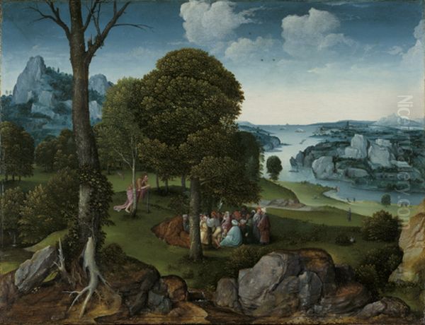 Landscape with St John the Baptist Preaching Oil Painting by Joachim Patinir