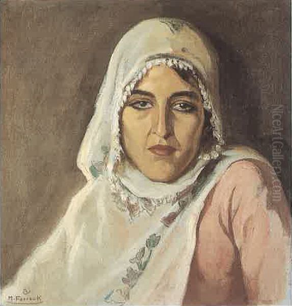 Jeune Femme Du Sud. Oil Painting by Moustafa Farroukh