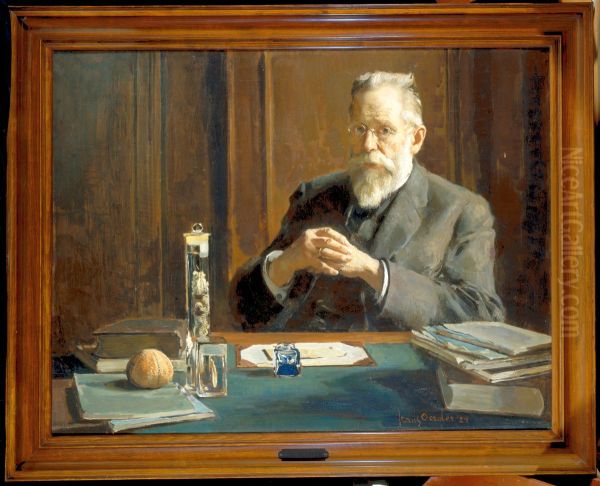Portret  van  Carel Sluiter (1854-1933) Oil Painting by Frans Oerder