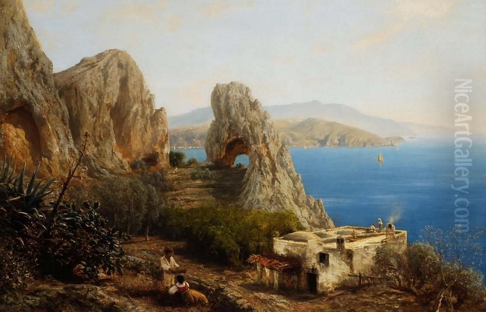 View of Capri Oil Painting by Albert Arnz