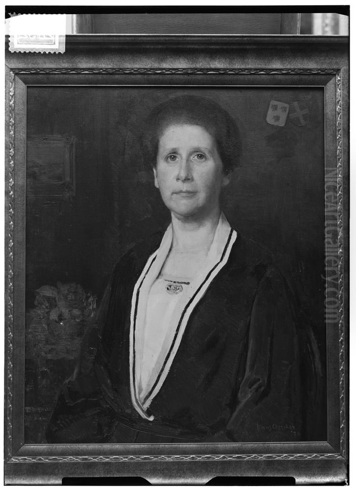Portrait of Lucile Agnes van Lynden (1889-1978) Oil Painting by Frans Oerder
