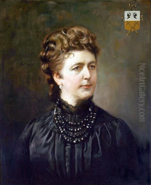 Portret van Louise Catherine Antoinette Borski (1832-1893) Oil Painting by Cornelis Spoor