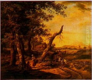 Drents landschap met een paard en wagen