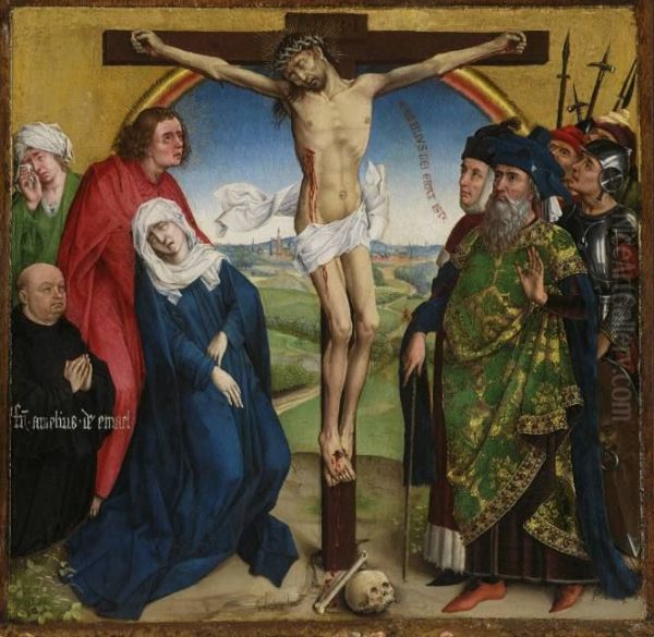 Crucifixion with the donor brother Amelius of Emael Oil Painting by Rogier van der Weyden