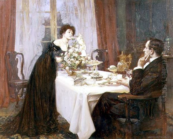Elizabeth Barrett Browning Oil Painting by Albert Chevallier Tayler