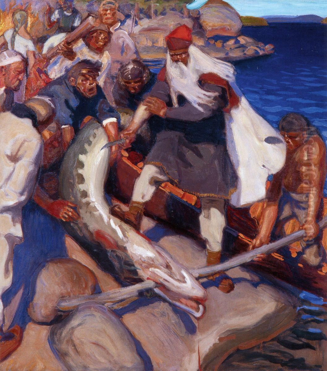 The Great Pike Oil Painting by Akseli Valdemar Gallen-Kallela