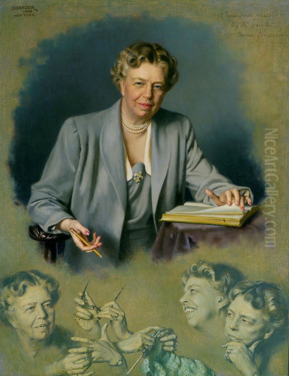 Anna Eleanor Roosevelt (Mrs. Franklin D. Roosevelt) Oil Painting by Douglas Chandor