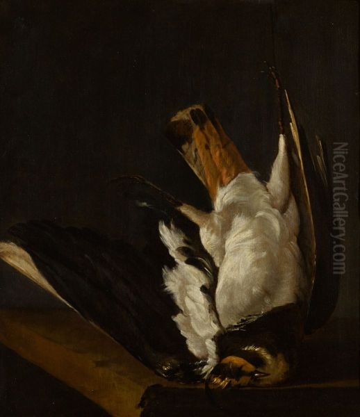 Stilleven met een dode kievit Oil Painting by Isaac Colonia