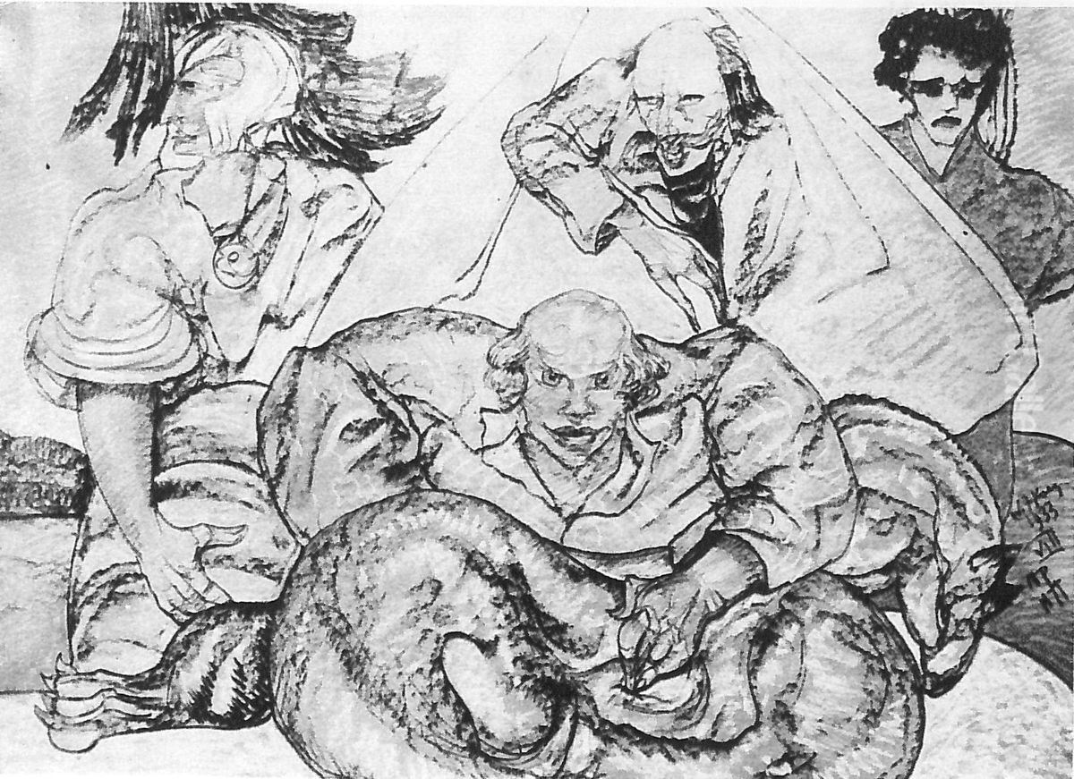 Jak zbojnicy niedzwiedzia pitwaja Oil Painting by Stanislaw Ignacy Witkiewicz (Witkacy)