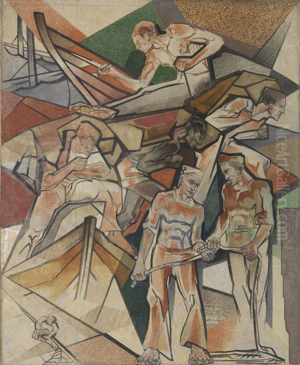 Havenbedrijf Oil Painting by Jan Thorn Prikker Havenbedrijf Oil Painting by Jan Thorn Prikker