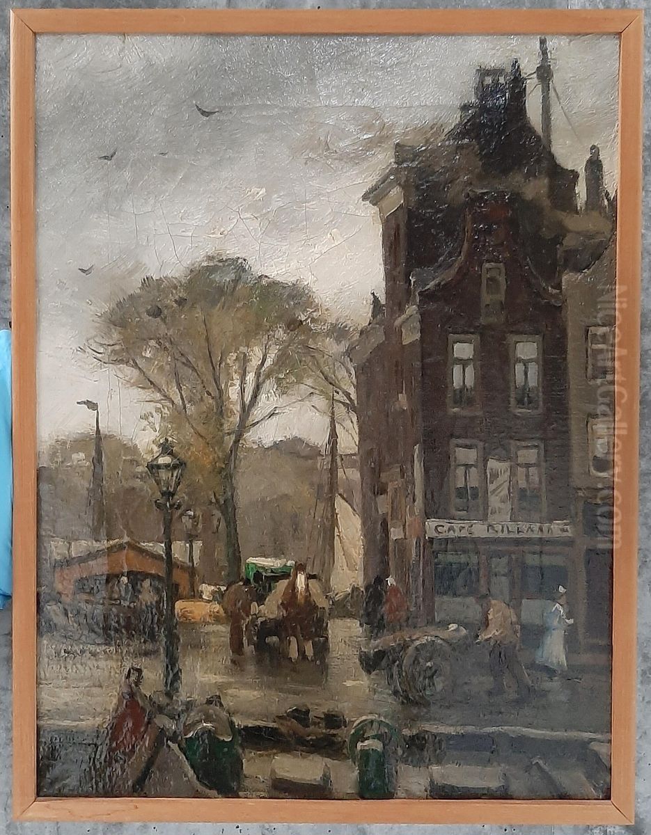 Het vismarktje Oil Painting by August Willem van Voorden