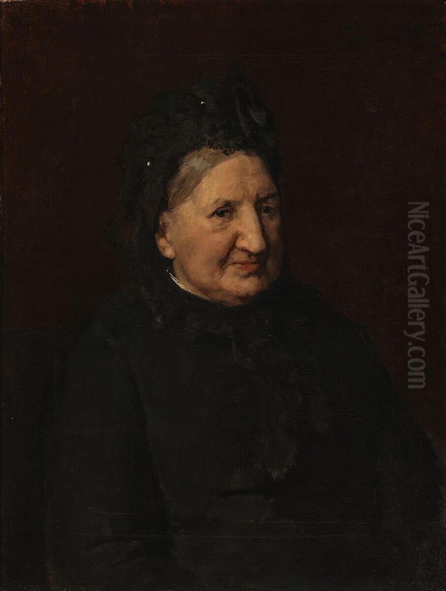 Portret van Mevrouw E. van der Schilden-Hammer Oil Painting by Albert Neuhuys
