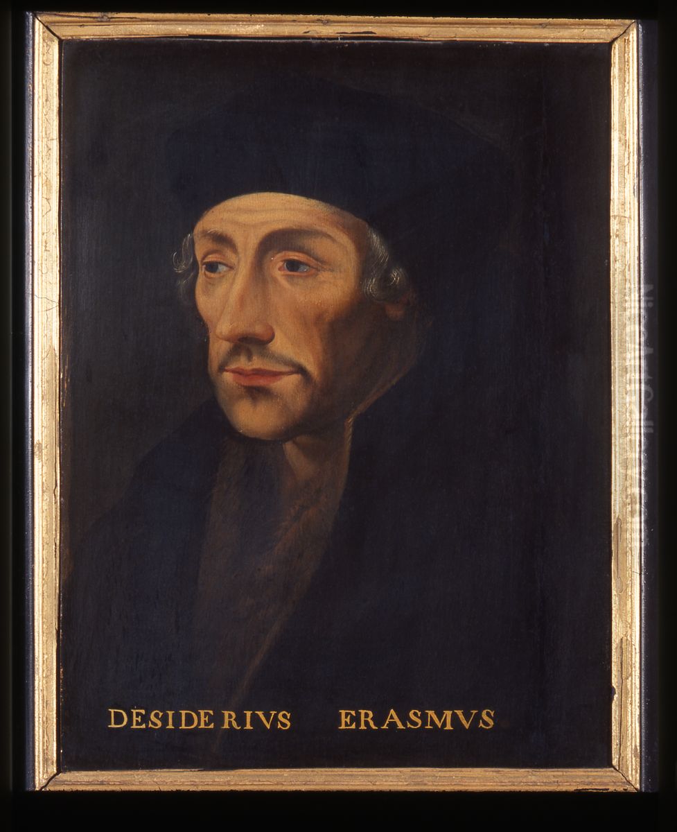Portret van Desiderius Erasmus, humanist Oil Painting by Hans Holbein the Younger