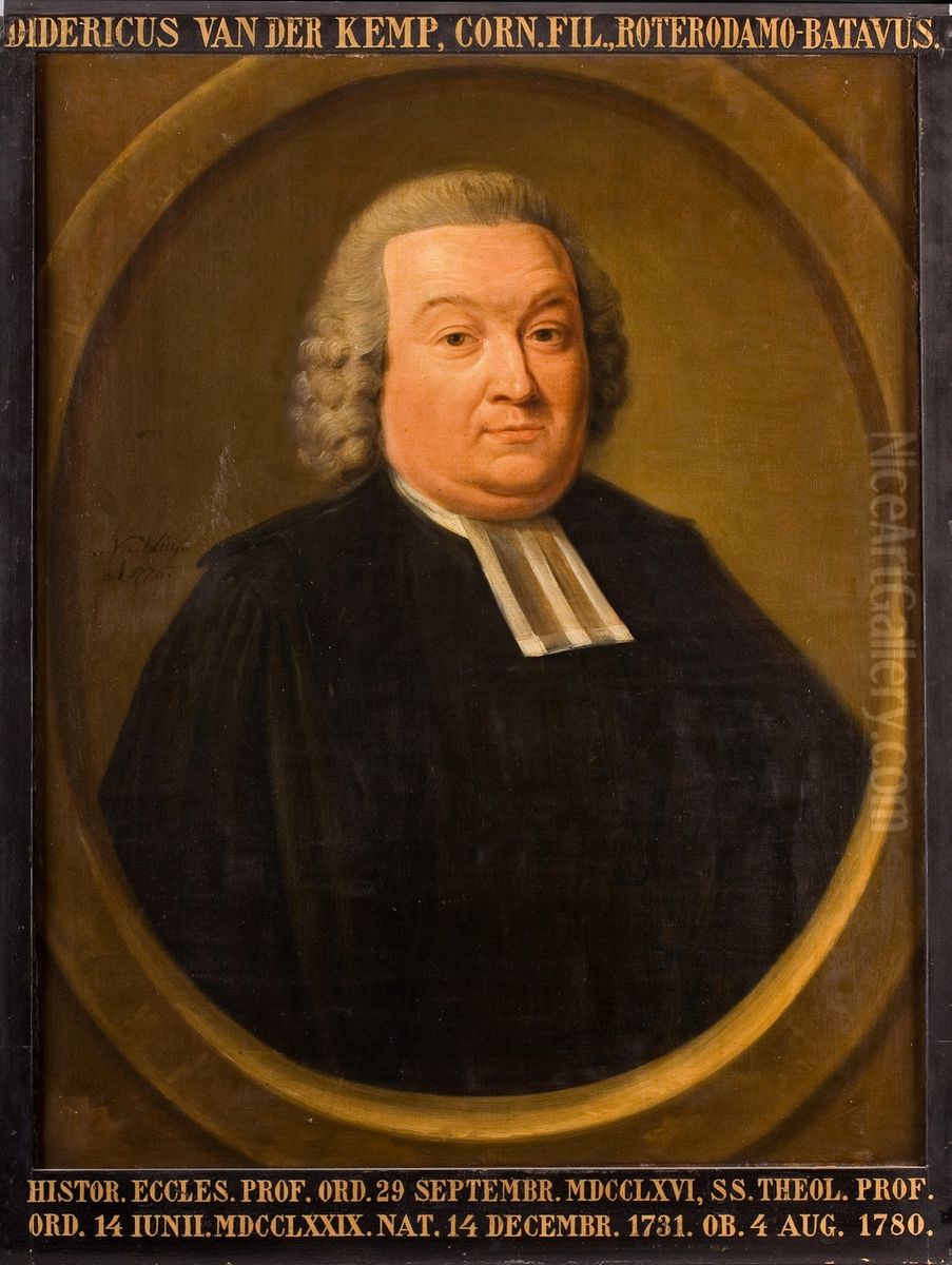 Portret van Didericus van der Kemp, hoogleraar Kerkelijke Geschiedenis en Godgeleerdheid te Leiden Oil Painting by Nicolaes Muys