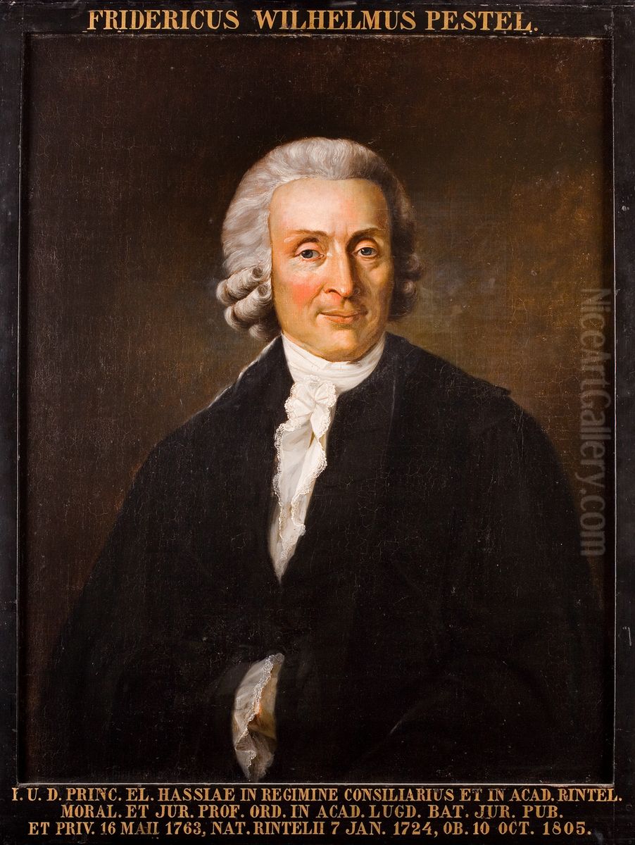 Portret van Friedrich Wilhelm von Pestel, hoogleraar Rechtsgeleerdheid te Leiden Oil Painting by Icones Leidenses