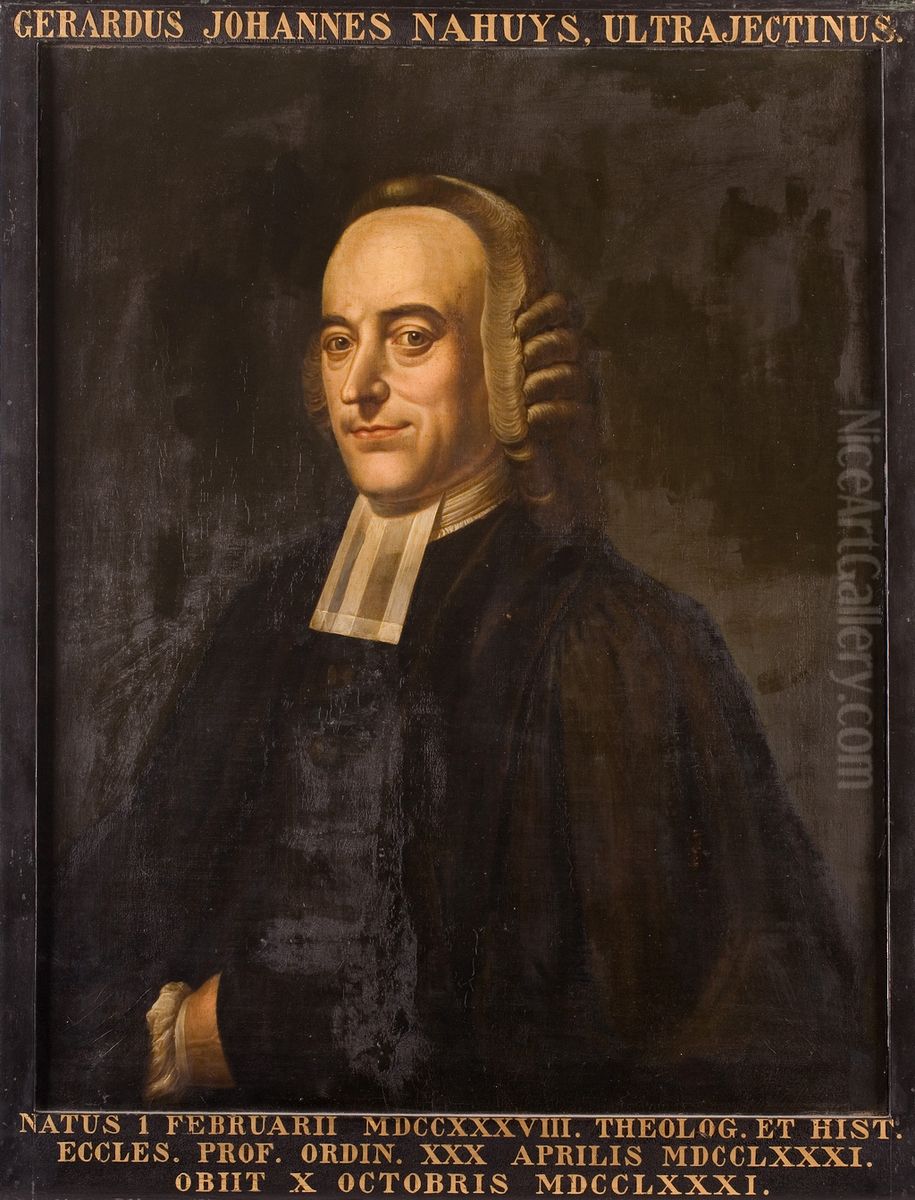 Portret van Gerard Johan Nahuys, hoogleraar Godgeleerdheid en Kerkelijke Geschiedenis te Leiden Oil Painting by Hendrik Pothoven