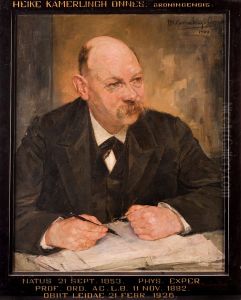 Portret van Heike Kamerlingh Onnes, hoogleraar Proefondervindelijke natuurkunde en meteorologie te Leiden