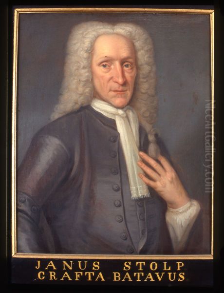 Portret van Janus Stolp, stichter van het Legatum Stolpianum Oil Painting by Icones Leidenses