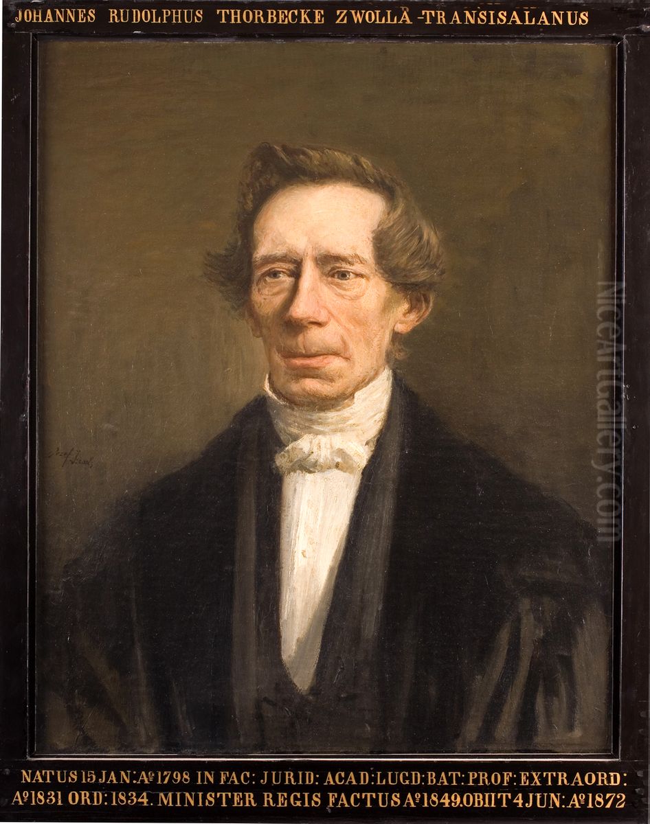 Portret van Johan Rudolph Thorbecke, hoogleraar Rechtsgeleerdheid te Leiden Oil Painting by Jozef Israels