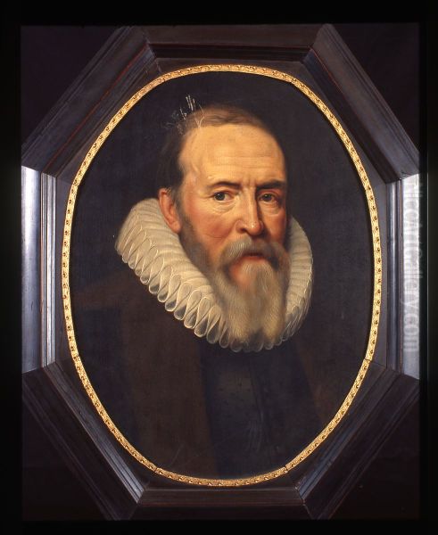 Portret van Johan van Oldenbarnevelt, staatsman en landsadvocaat Oil Painting by Michiel Jansz. van Mierevelt