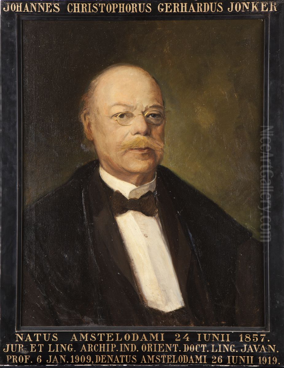 Portret van Johann Christoph Gerhard Jonker, hoogleraar Javaanse Taal- en Letterkunde te Leiden Oil Painting by Johannes Josseaud Portret van Johann Christoph Gerhard Jonker, hoogleraar Javaanse Taal- en Letterkunde te Leiden Oil Painting by Johannes Josseaud