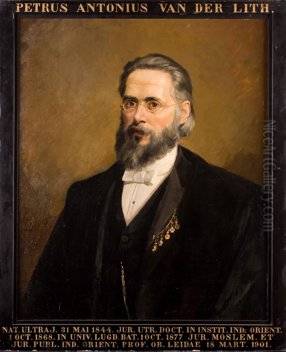 Portret van Pieter Antonie van der Lith, hoogleraar Mohammedaans Recht te Leiden Oil Painting by Anna Gildemeester