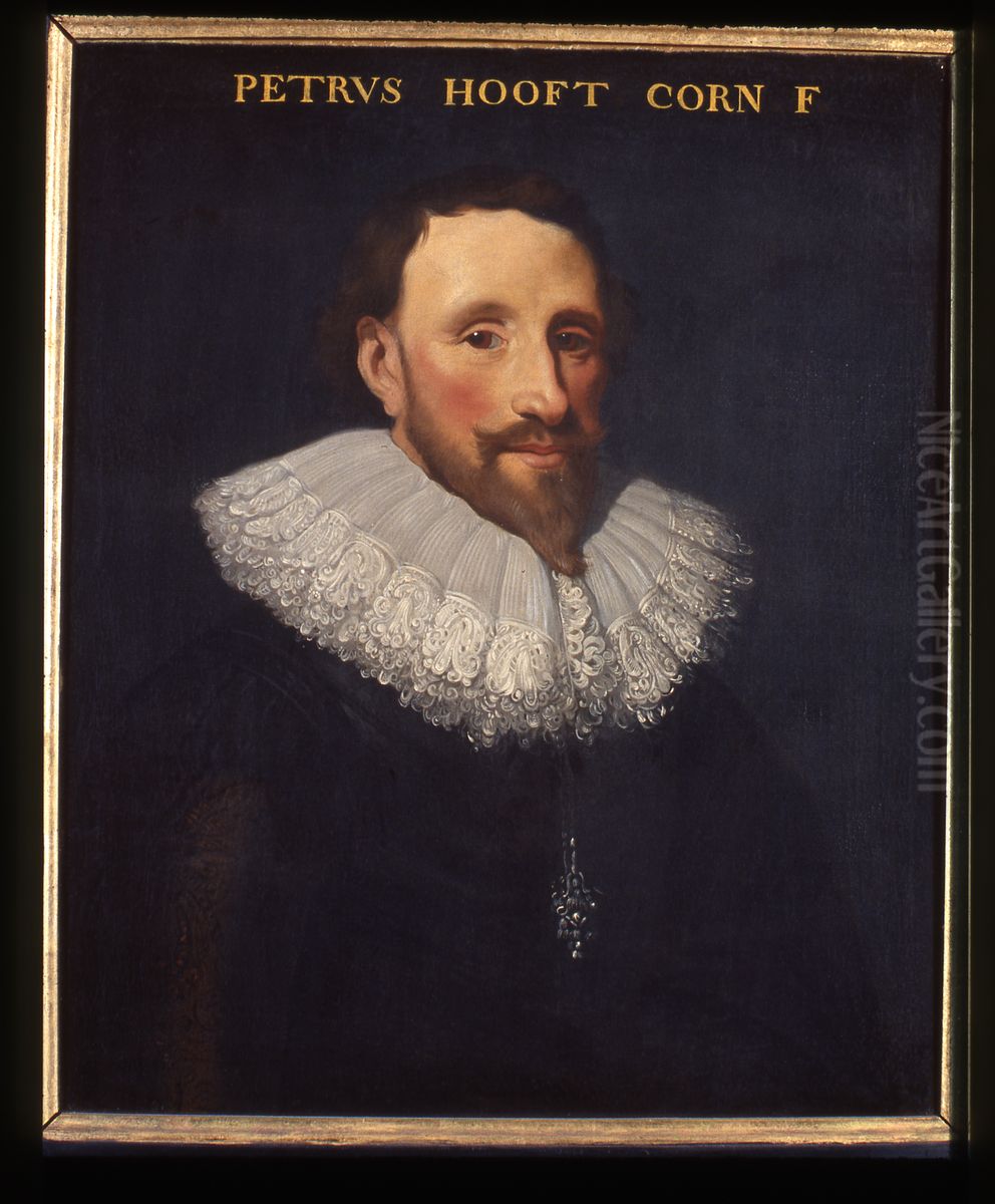 Portrait of Pieter Cornelisz Hooft, historian and poet Oil Painting by Michiel Jansz. van Mierevelt