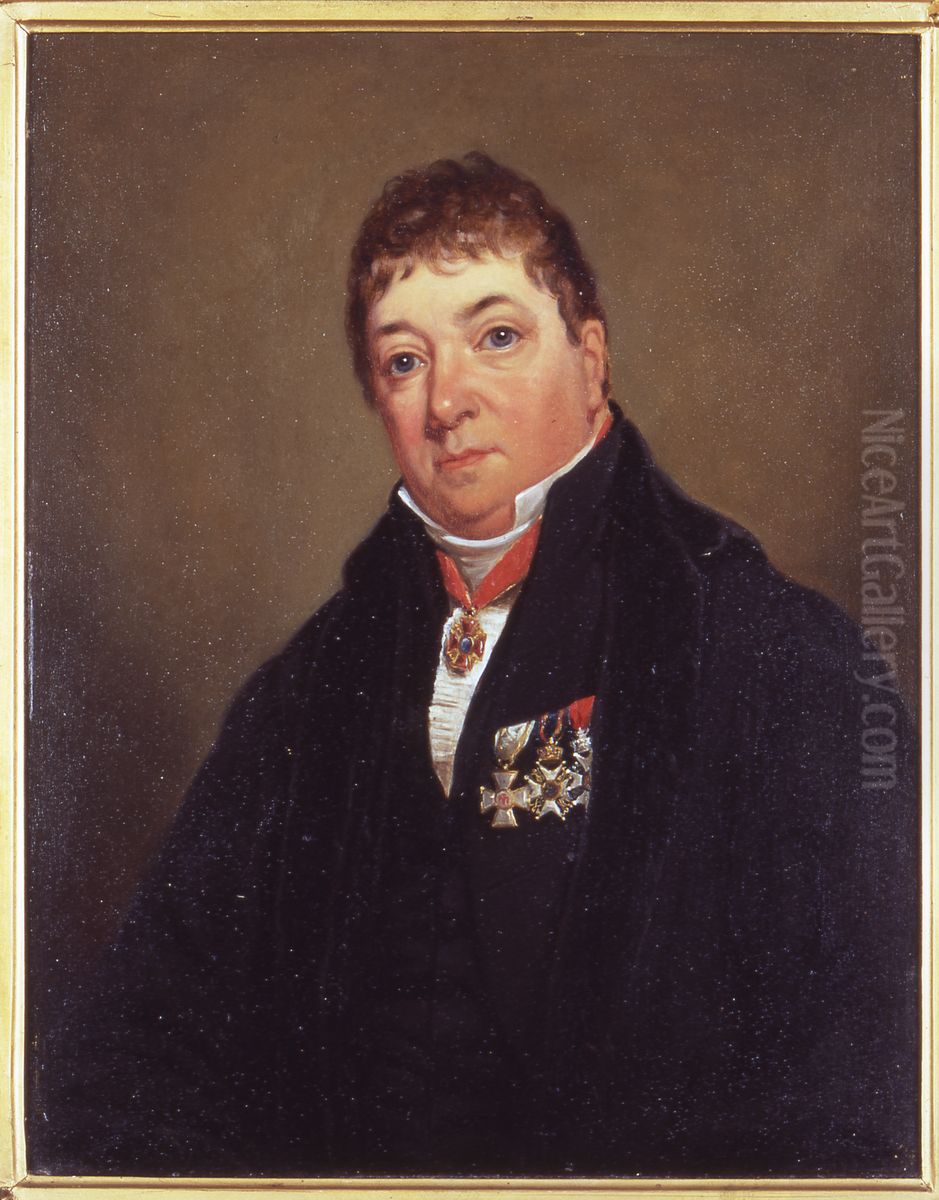 Portret van Sebald Justinus Brugmans, hoogleraar Botanie Oil Painting by Charles Howard Hodges