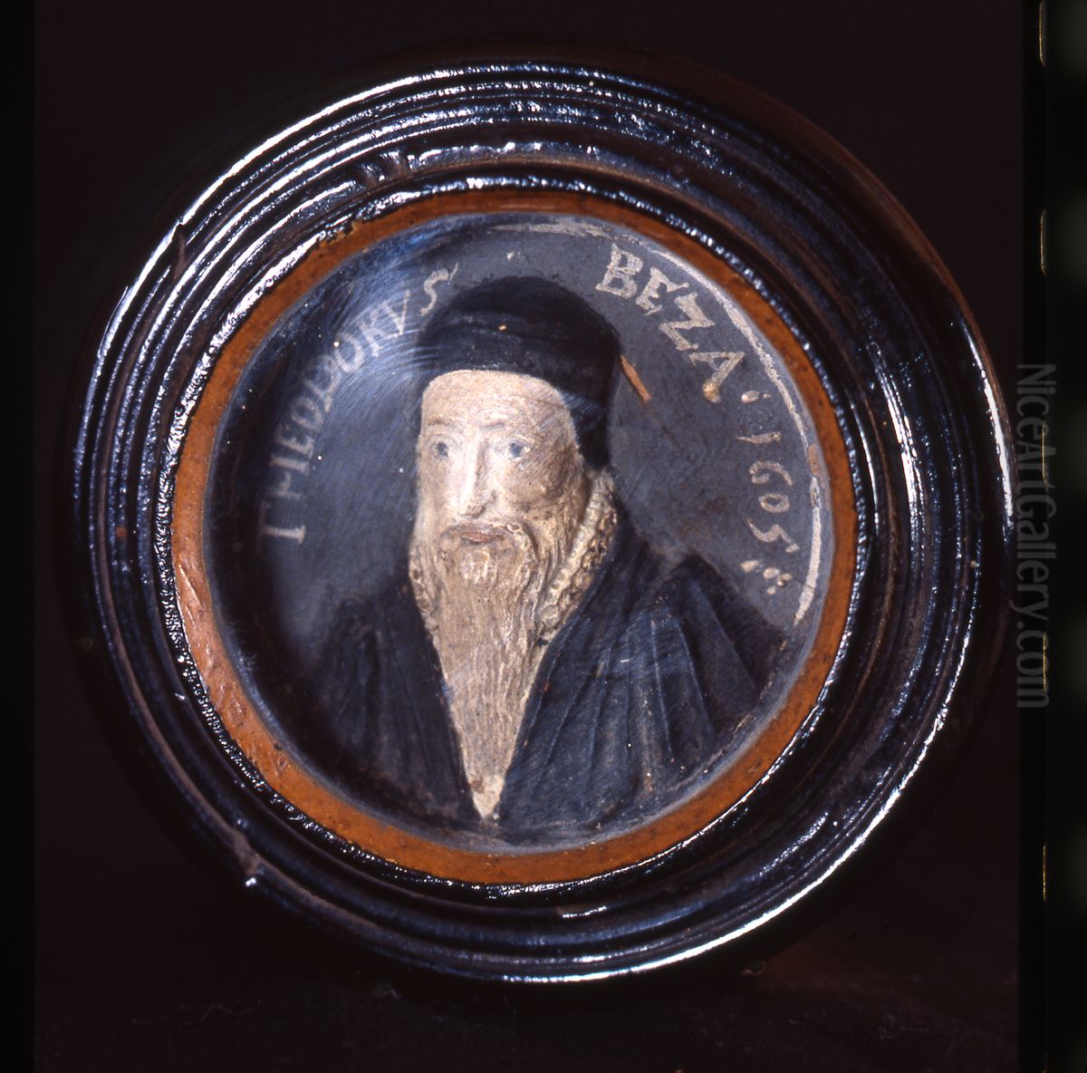 Portret van Theodorus Beza (of Beze), theoloog Oil Painting by Icones Leidenses