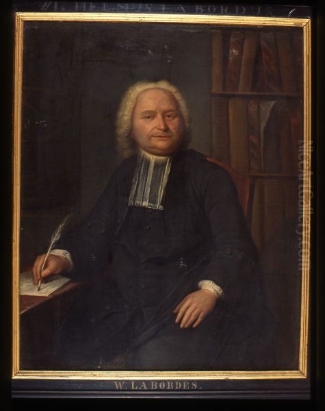 Portret van Willem La Bordus, lector Nederduitse Mathematique te Leiden Oil Painting by Jan Palthe