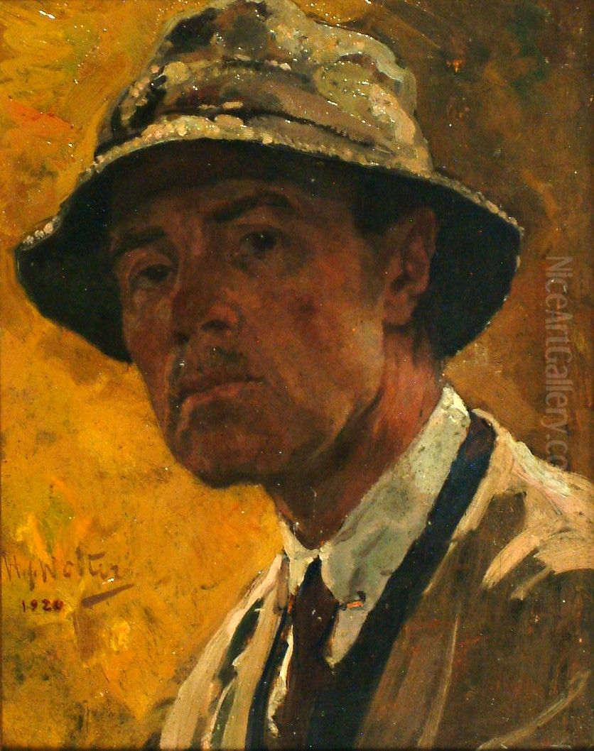zelfportret Oil Painting by Hendrik Jan Wolter