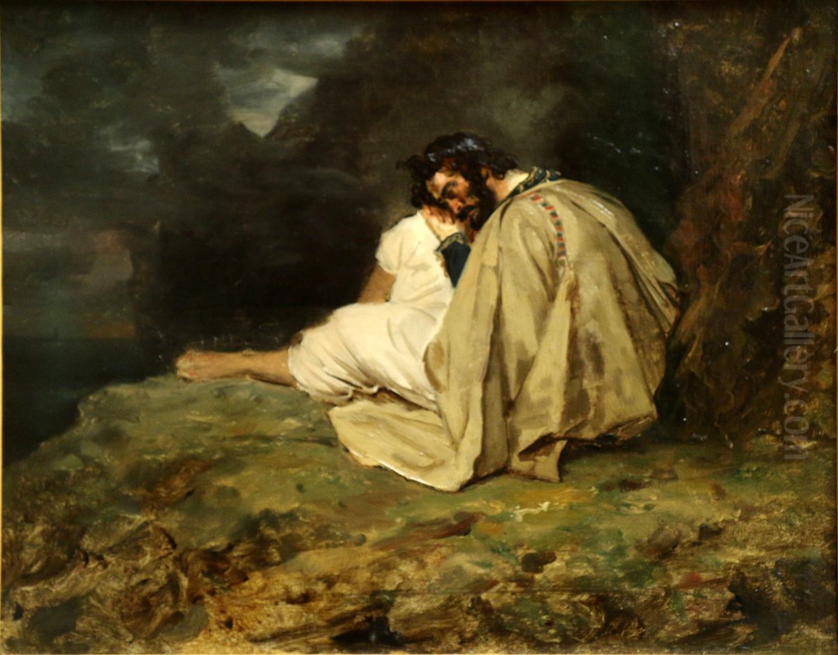 Jeune grec endormi sur un rocher au bord de la mer Oil Painting by Theodore Gericault
