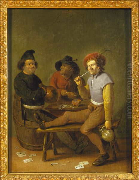 Drie drinkebroers Oil Painting by Pieter de Bloot