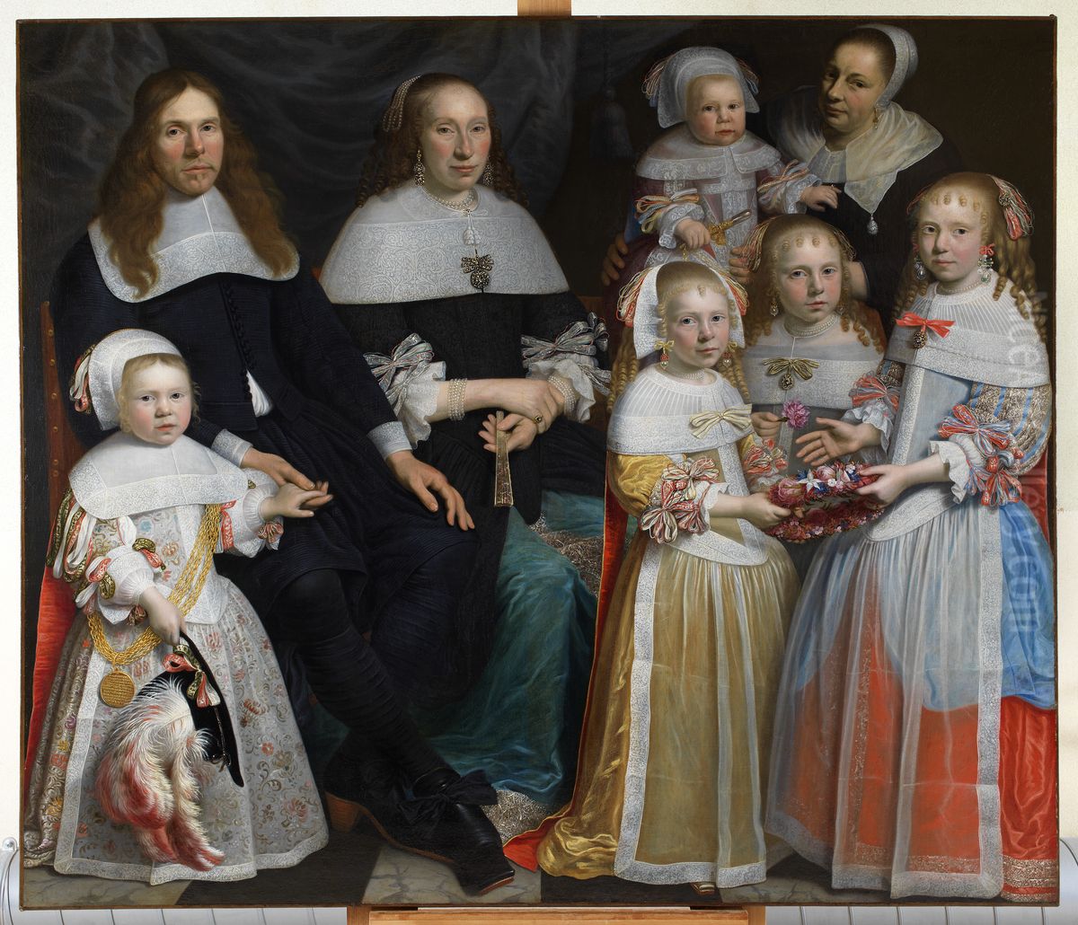 Portrait of the family Meyndert Sonck (1626-1675)  and Agatha van Neck (1634-1707) and their children Oil Painting by Jan Albertsz Rotius