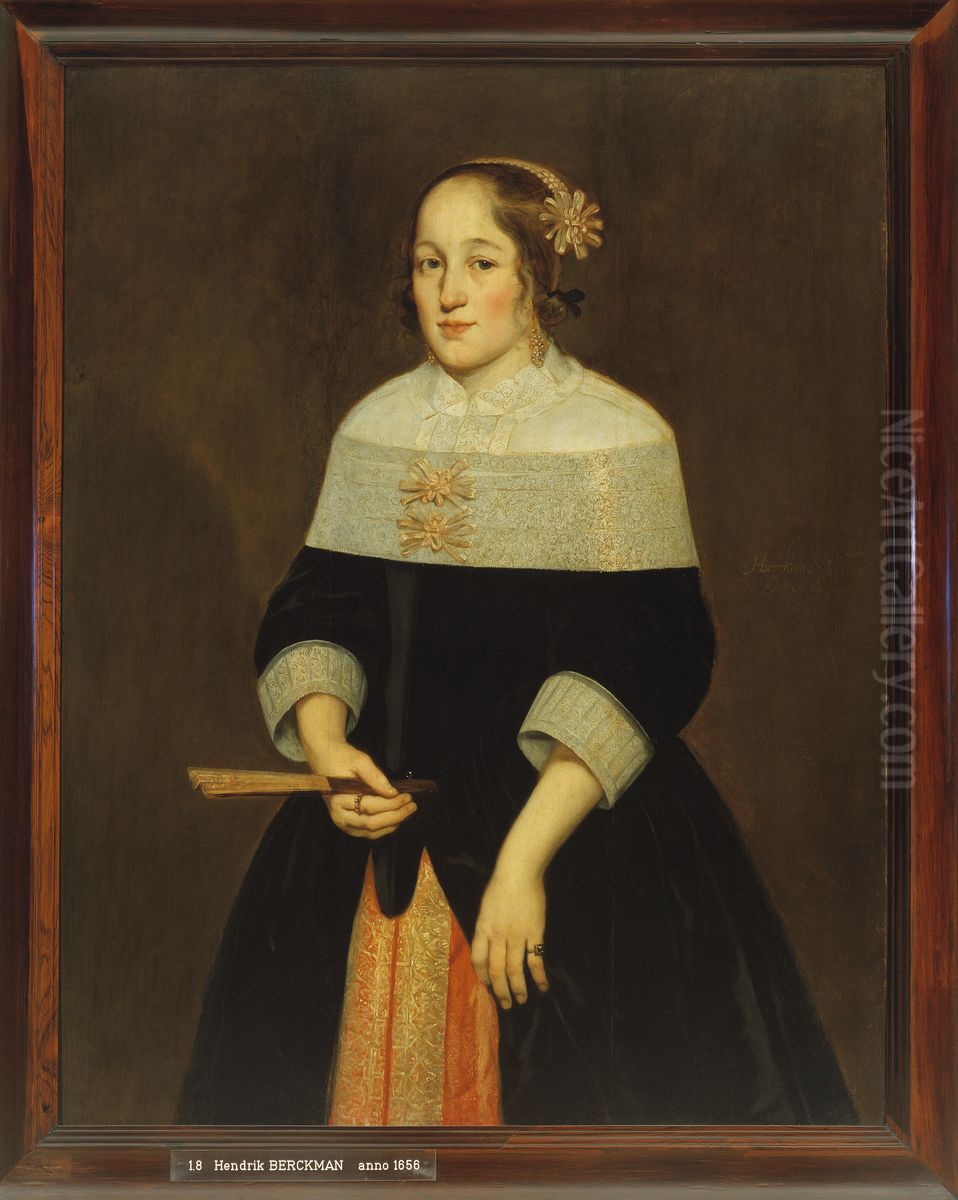 Portret van een jonge dame Oil Painting by Hendrick Berckman