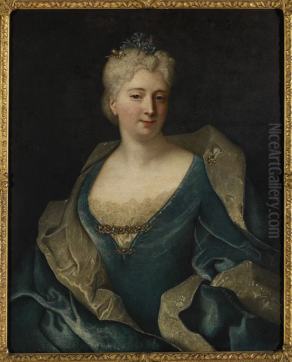 Portret van een dame Oil Painting by Nicolas de Largilliere