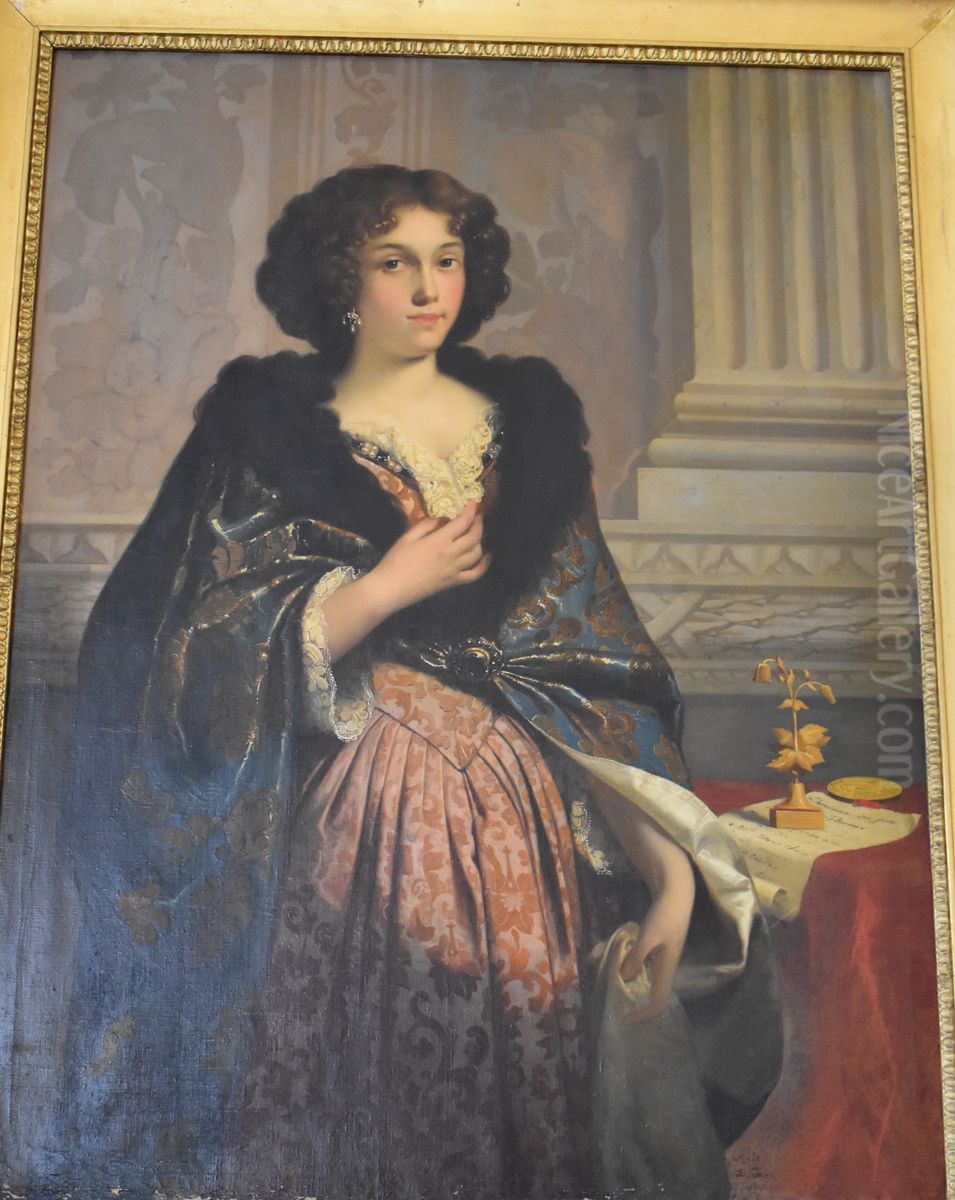 Portrait de Marie-Claire-Marguerite-Priscille de Catellan Oil Painting by Jean Jalabert