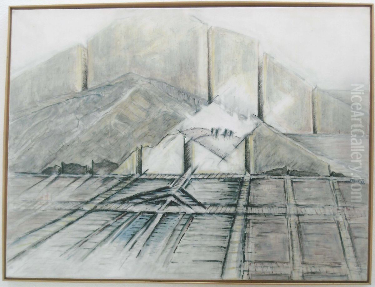 StartbahnHellbrunn Oil Painting by Ursula Stock