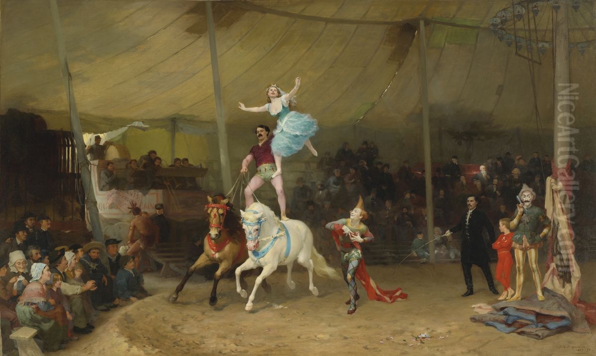 The American Circus In France Oil Painting by Frederick Arthur Bridgman