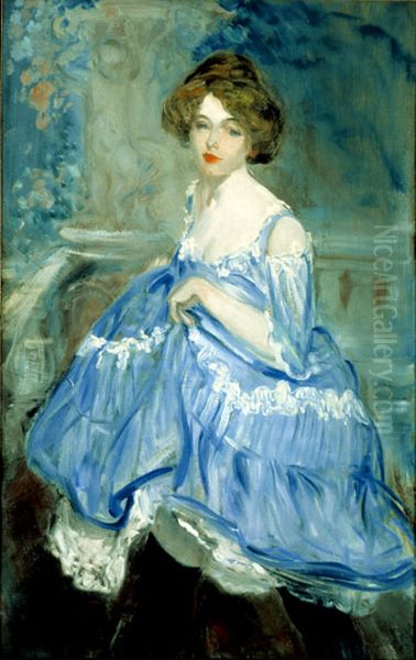 Dancer in Blue Oil Painting by William James Glackens