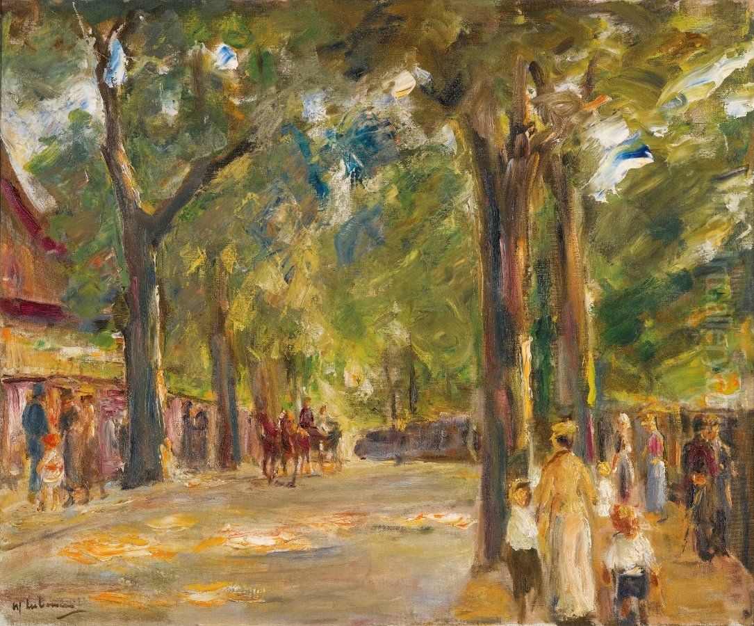 Figures on the Grosse Seestrasse in Wannsee Oil Painting by Max Liebermann