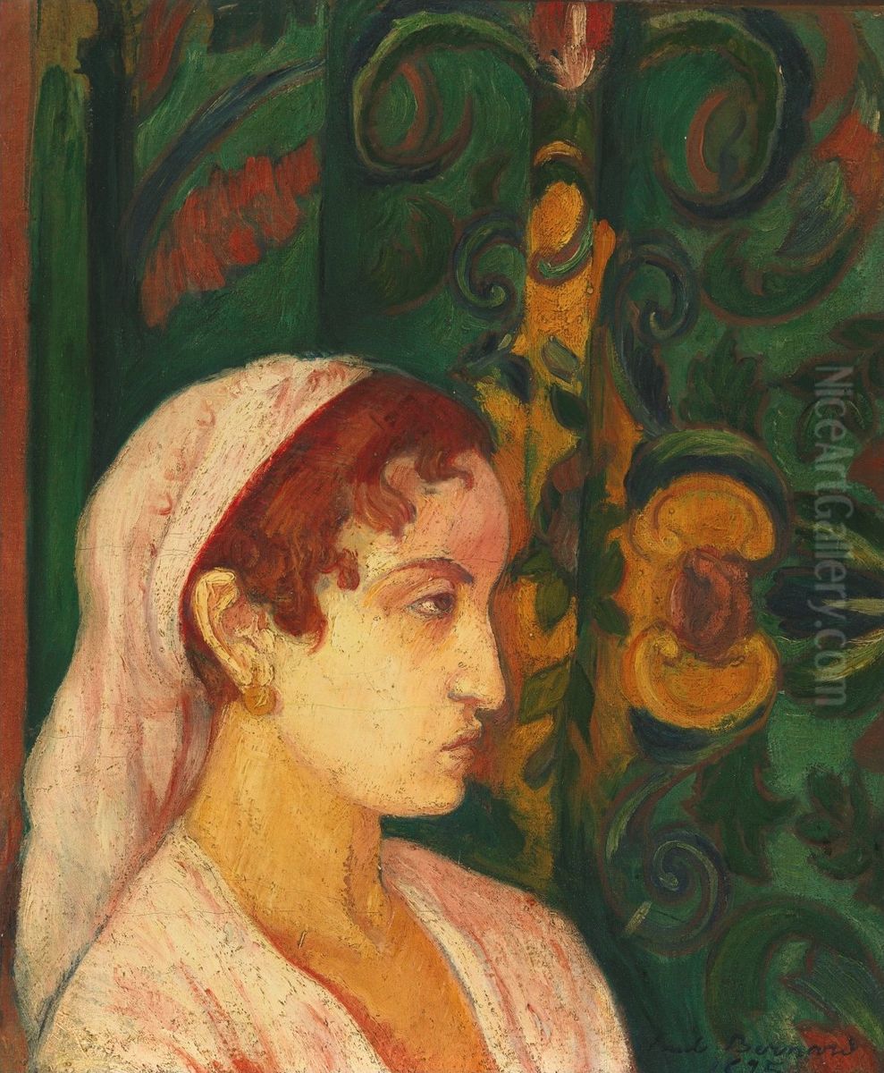 Femme en Profil Oil Painting by Emile Bernard