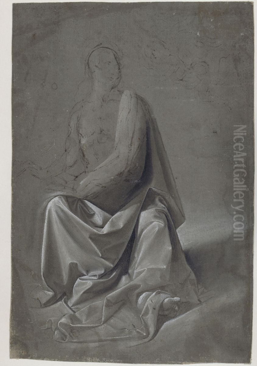 Drapery study (possibly study of the robe of Matthew the Evangelist) Oil Painting by Ghirlandaio Domenico