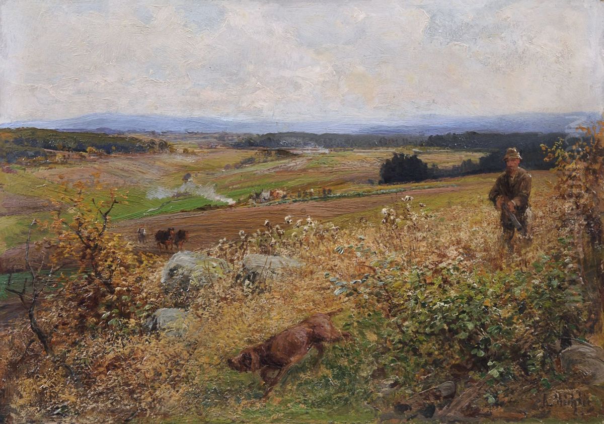 Im Oktober Oil Painting by Albert Ernst Muhlig