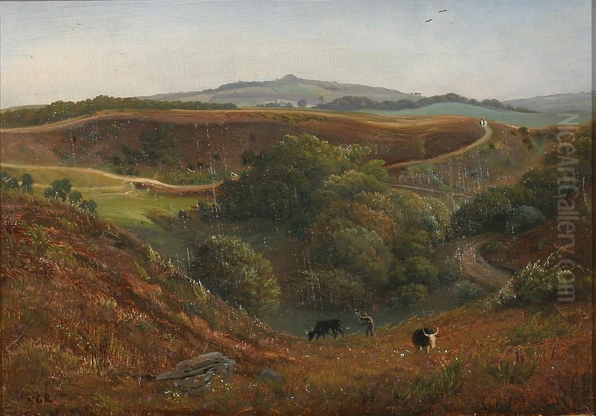 View from Mariager, Denmark. Oil Painting by Niels Gronbek Rademacher