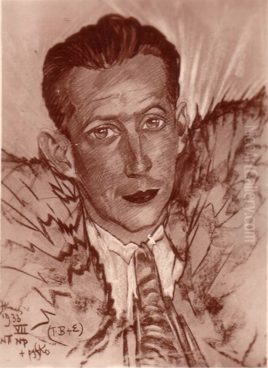Portret Jana Pasierba-Orlanda Oil Painting by Stanislaw Ignacy Witkiewicz (Witkacy)