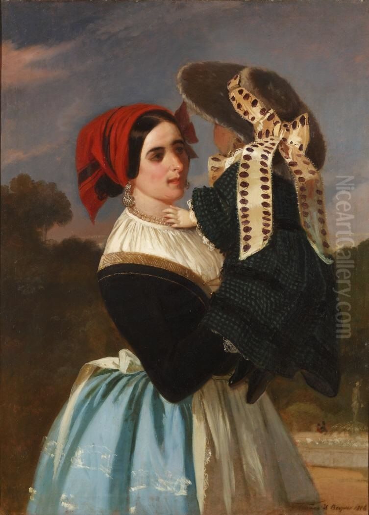 Nodriza pasiega Oil Painting by Valeriano Becquer