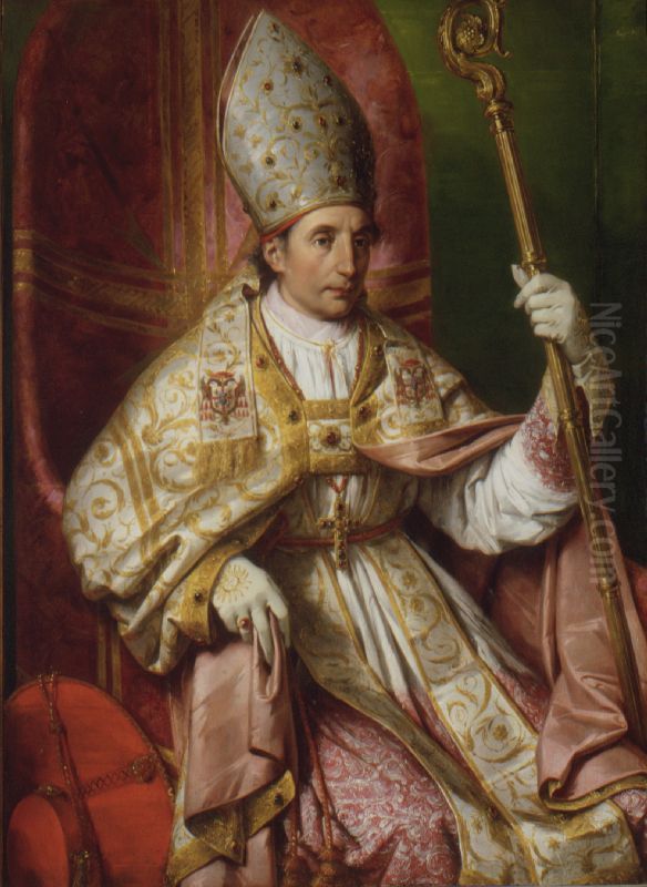 Ritratto del cardinale Cesare Nembrini Pironi Gonzaga Oil Painting by Francesco Podesti