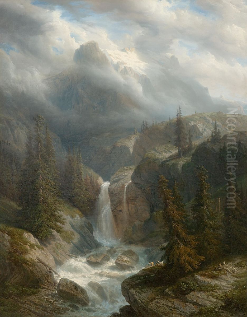 Rosenlaui bei Meiringen Oil Painting by Francois Diday