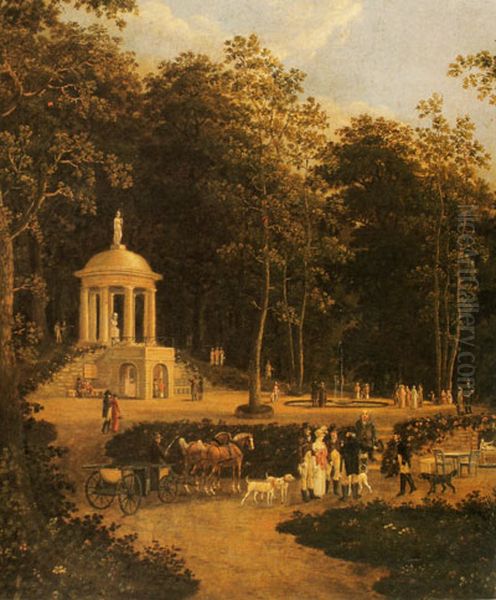 The Temple toNapoleonin the Steigerwald forest atErfurt) Oil Painting by Nikolaus Christian Heinrich Dornheim